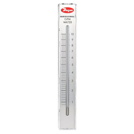 Dwyer Instruments Flowmeter, range 1.2-10 GPM water. RMC-145